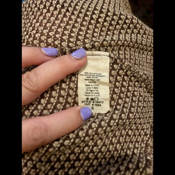 CHARLOTTE RUSSE Vintage 1990s Brown Tan Textured Knit Vest Size SMALL - Picture 5 of 5